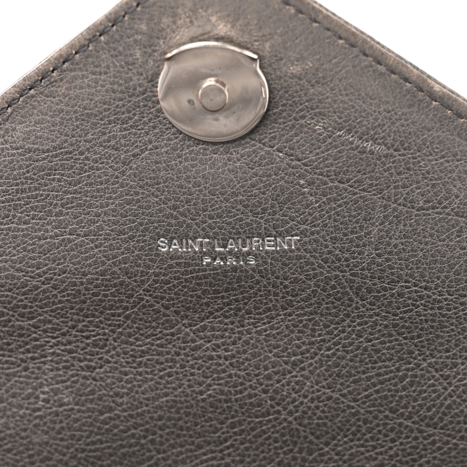 Saint Laurent Sheepskin Matelasse Chevron Monogram Medium College Bag Asphalt 6 of 22