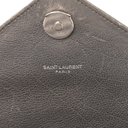 Saint Laurent Sheepskin Matelasse Chevron Monogram Medium College Bag Asphalt 6 of 22