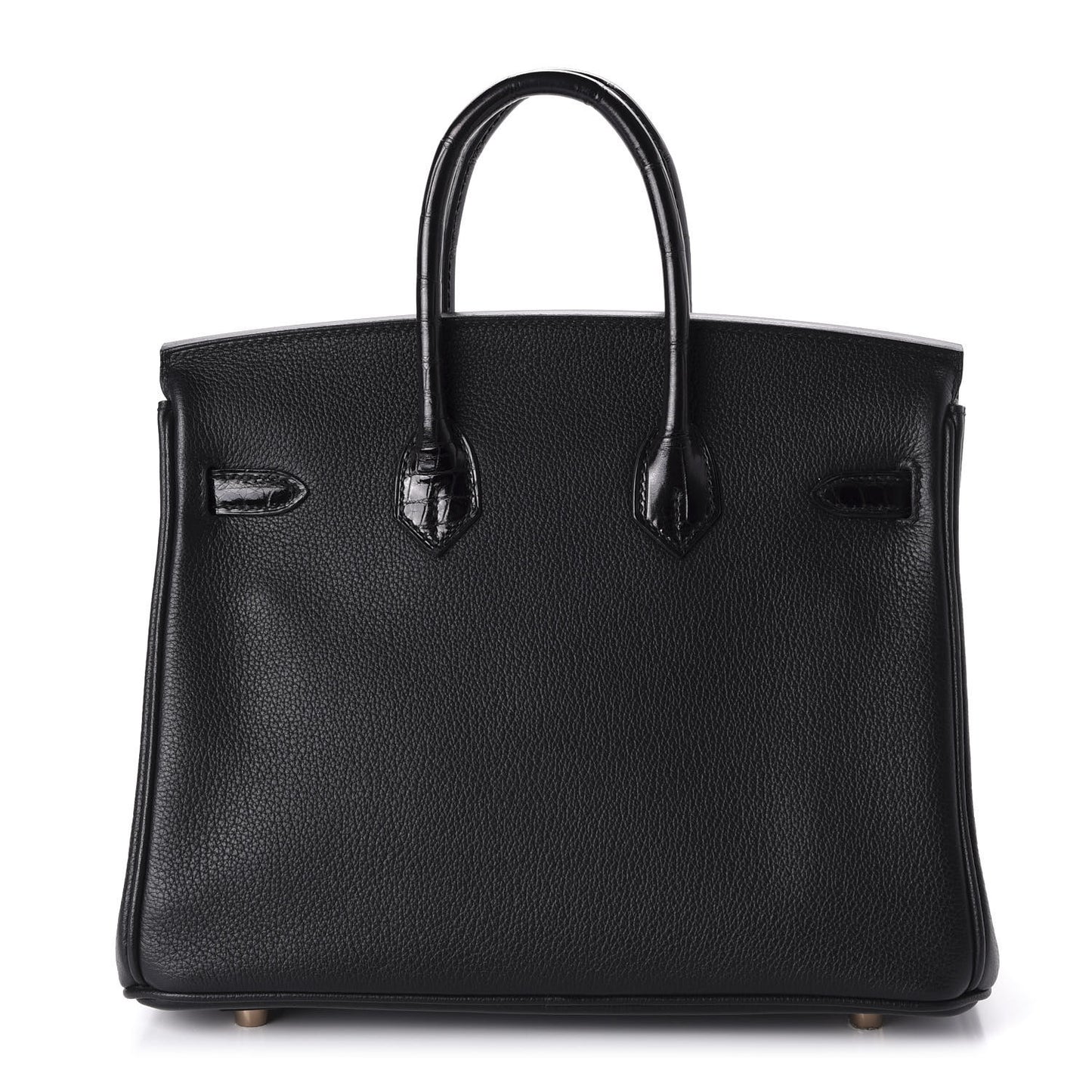 Taurillon Novillo Shiny Niloticus Crocodile Birkin Touch 25 Black