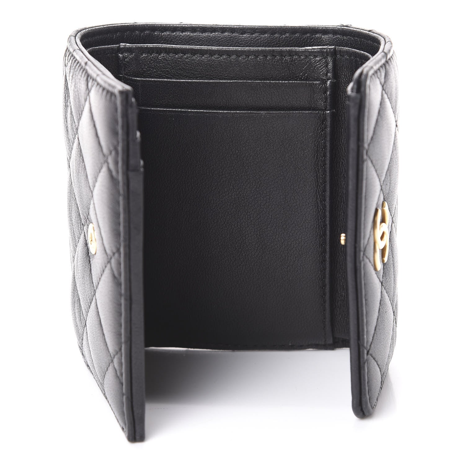 Chanel Quilted Compact Flap Wallet Black 5 of 8