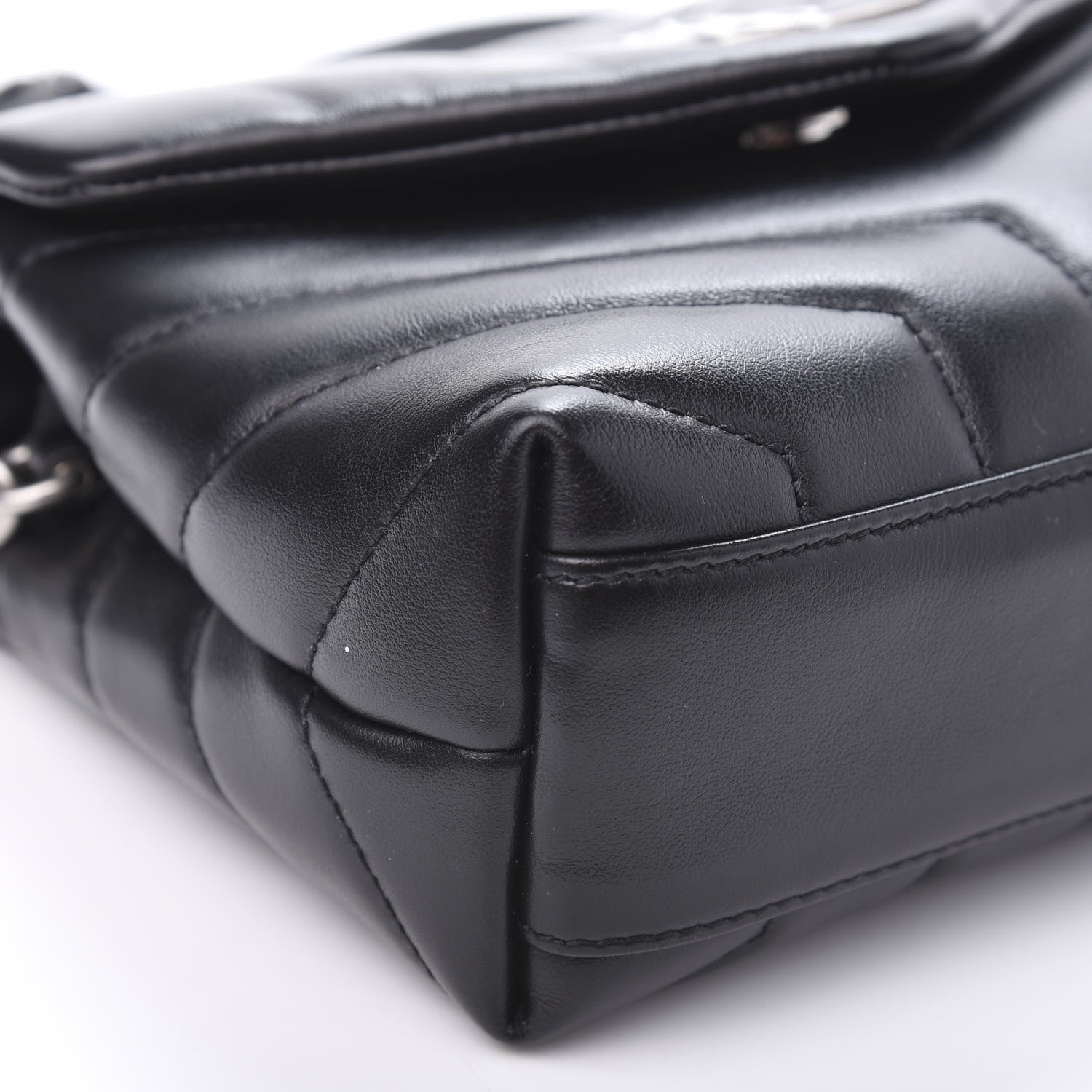 Saint Laurent Calfskin Y Quilted Monogram Toy Loulou Crossbody Bag Black 8 of 12