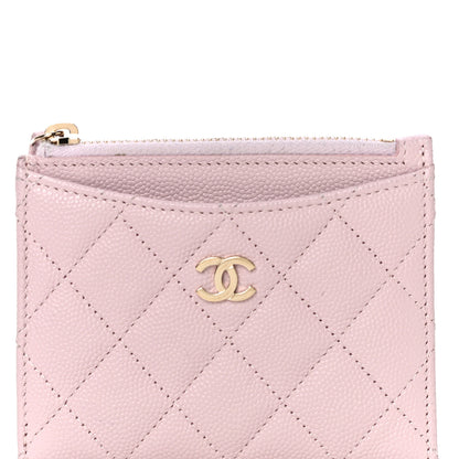 Chanel Caviar Quilted CC Zip Card Holder Light Pink 9 of 14
