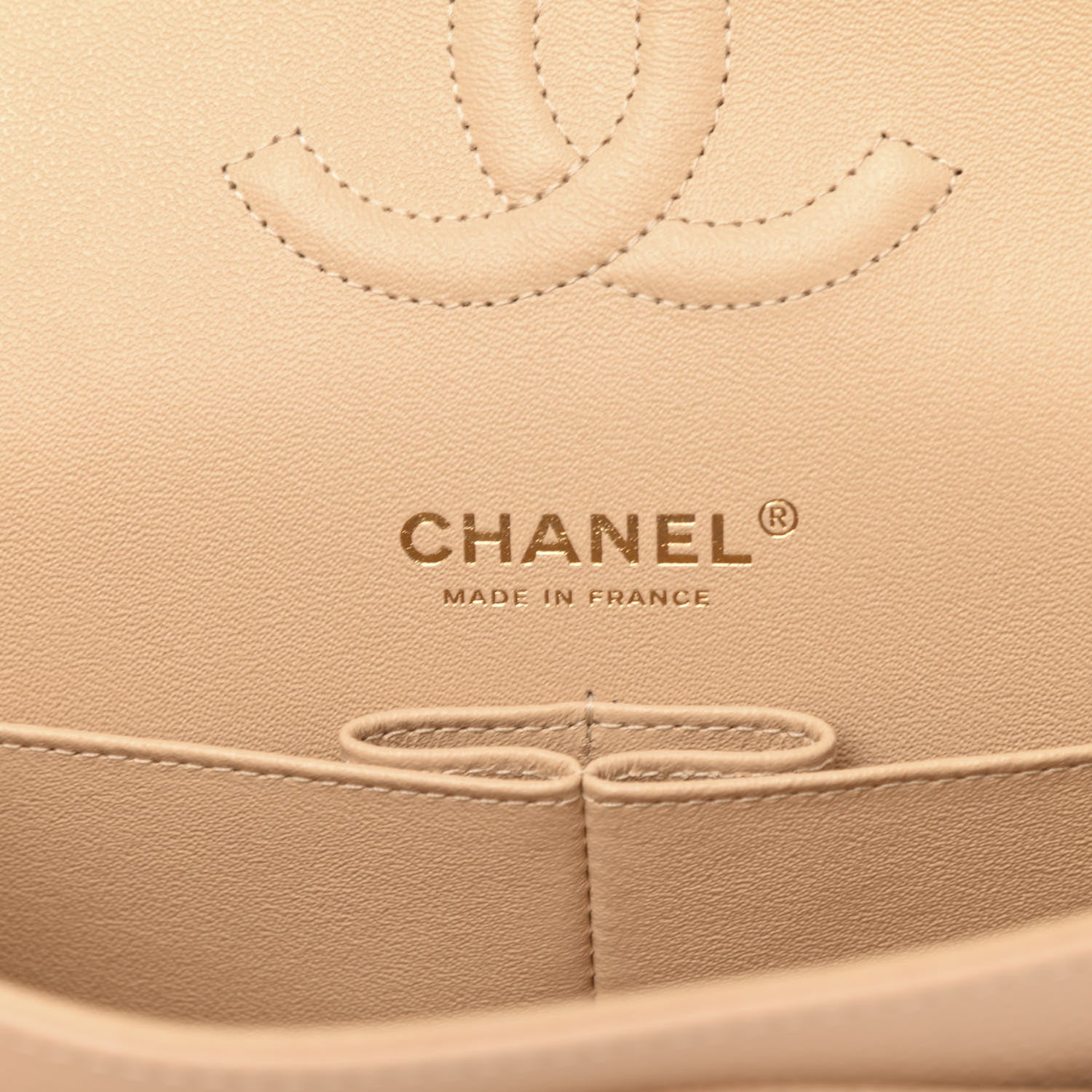Chanel Caviar Quilted Medium Double Flap Beige 6 of 10