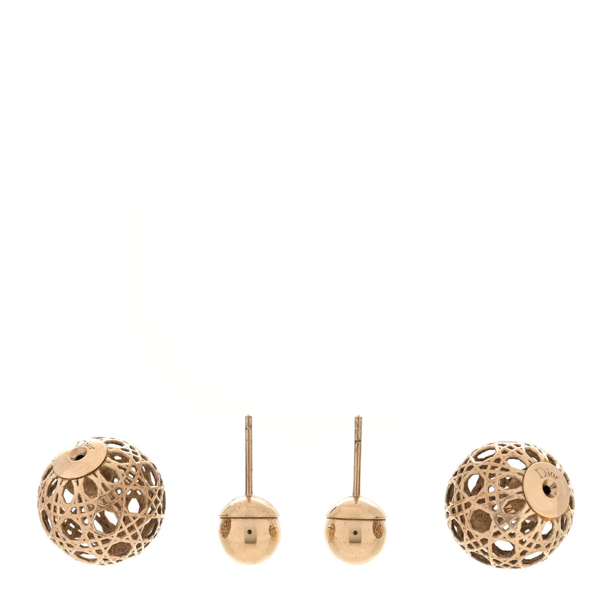 Christian Dior Cannage Mise En Dior Tribal Earrings Gold 3 of 4
