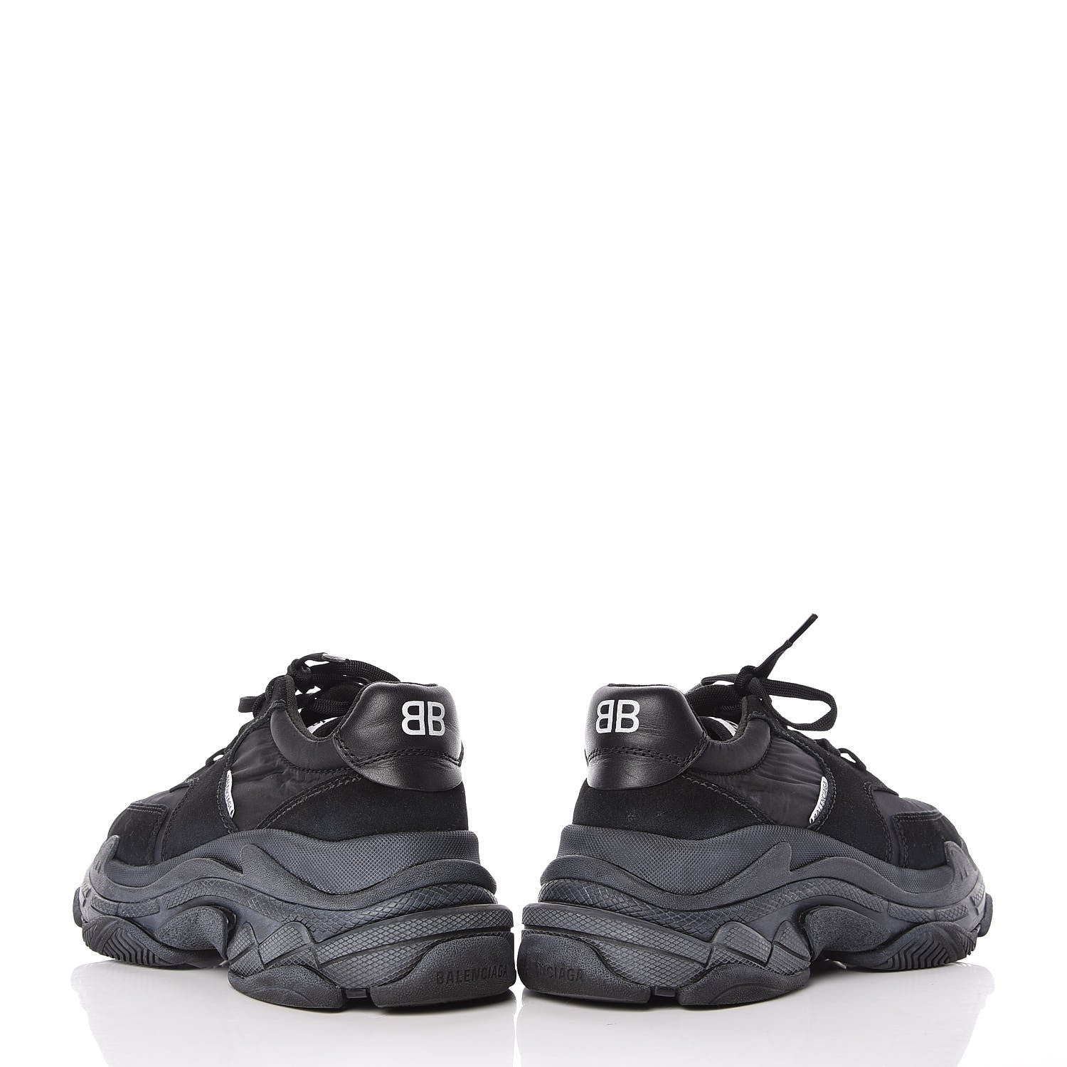 Balenciaga Nylon Suede Womens Triple S 2.0 Sneakers 39 Black 5 of 13