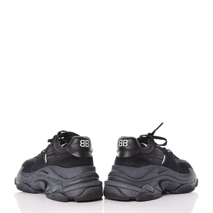 Balenciaga Nylon Suede Womens Triple S 2.0 Sneakers 39 Black 5 of 13