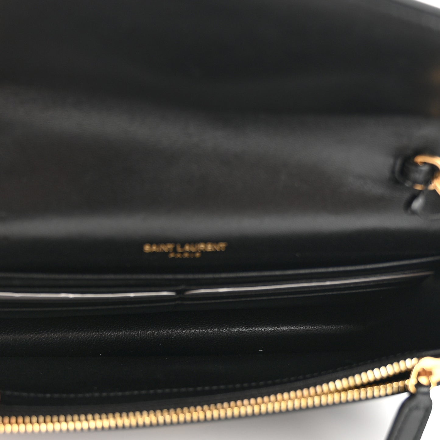Smooth Calfskin Nappa Monogram Chain Wallet Black