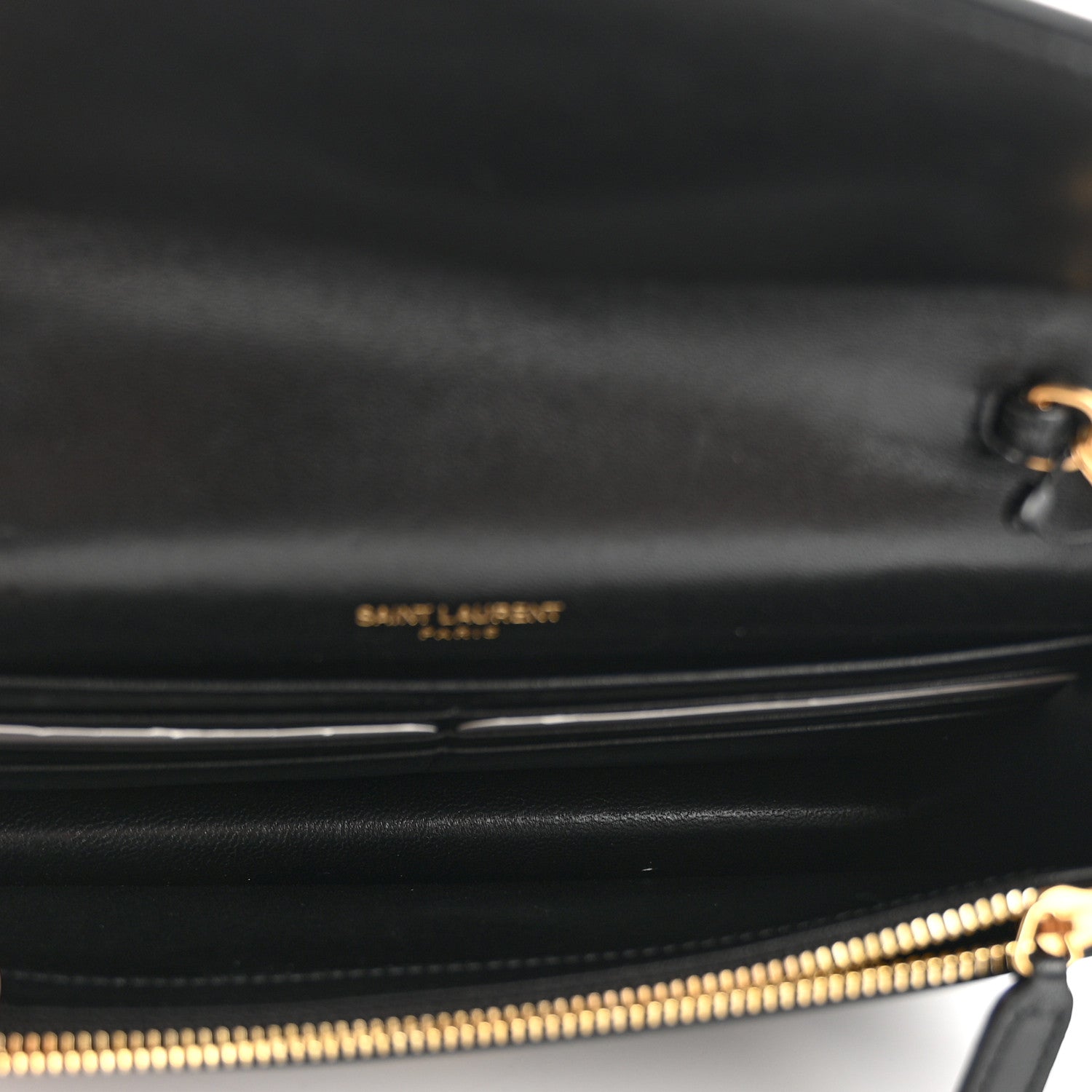 Saint Laurent Smooth Calfskin Nappa Monogram Chain Wallet Black 5 of 13