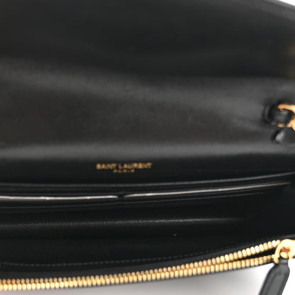 Saint Laurent Smooth Calfskin Nappa Monogram Chain Wallet Black 5 of 13