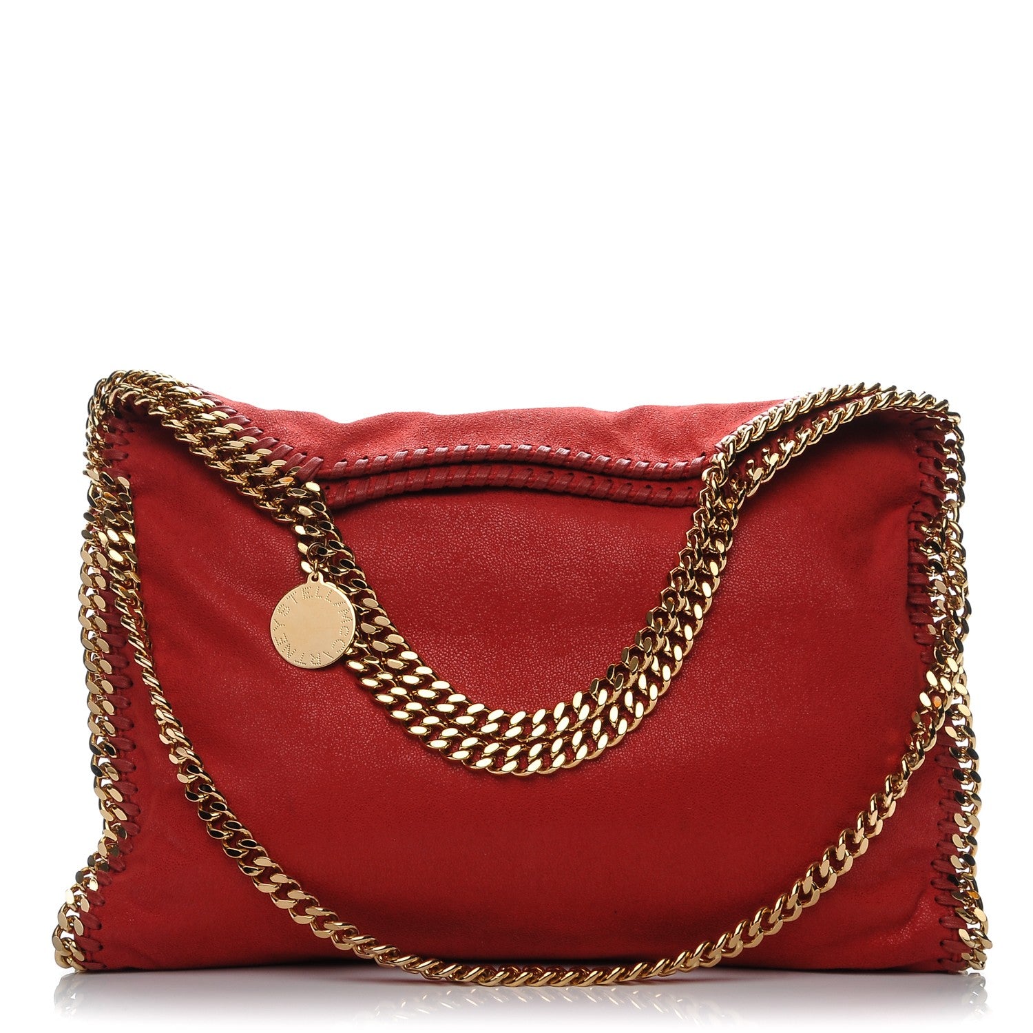 Stella McCartney Shaggy Deer Falabella Small Fold Over Tote Chilli 1 of 7