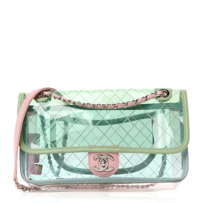Chanel Lambskin PVC Quilted Mini Coco Splash Flap Blue Green 1 of 17