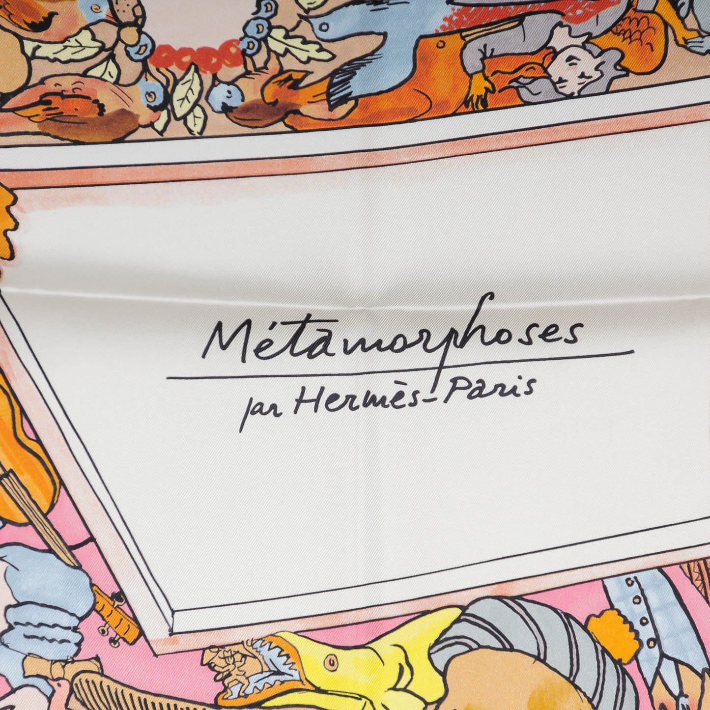 Silk Metamorphoses Par Paris Scarf 90 Cendre Brun Jaune