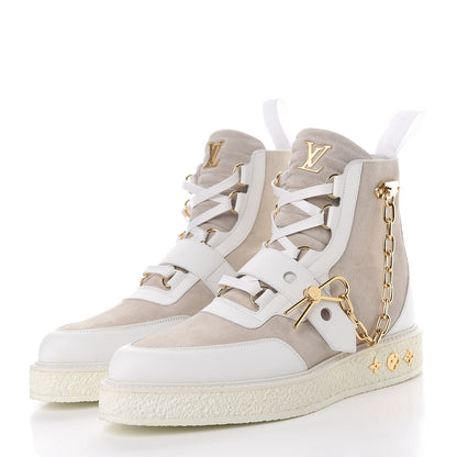 Louis Vuitton Calfskin Suede Mens Creeper Ankle Boots 8.5 White 2 of 11