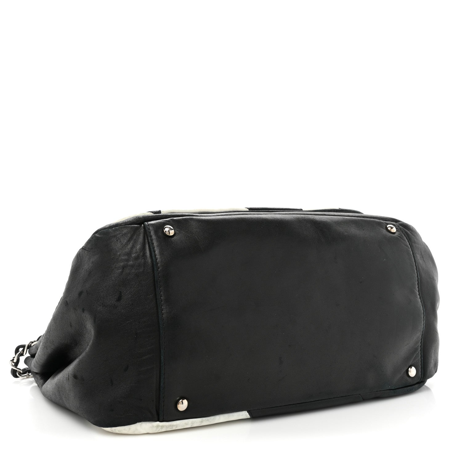 Chanel Lambskin Patchwork Accordion Flap Black White 4 of 23