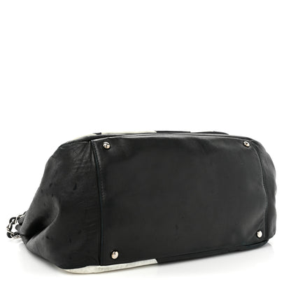 Chanel Lambskin Patchwork Accordion Flap Black White 4 of 23