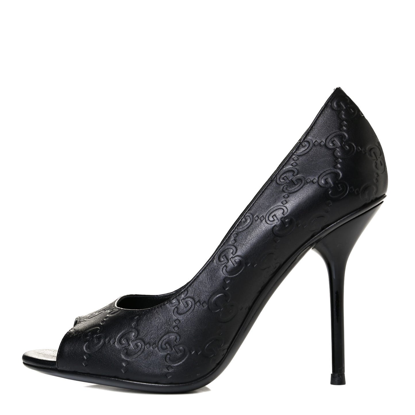 Guccissima GG Peep Toe Heels 36 Black