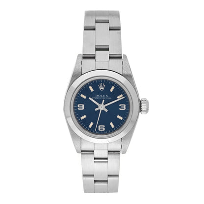 Rolex Stainless Steel 24mm Oyster Perpetual Watch Blue 67180 1 of 4