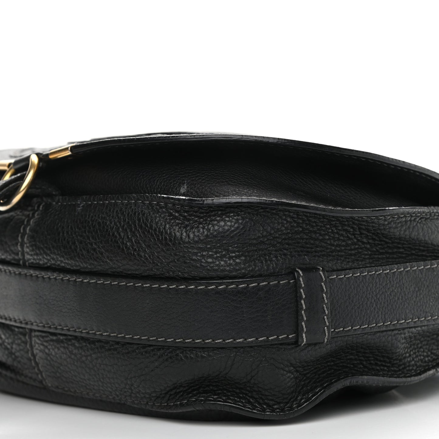 Calfskin Medium Marcie Round Crossbody Bag Black