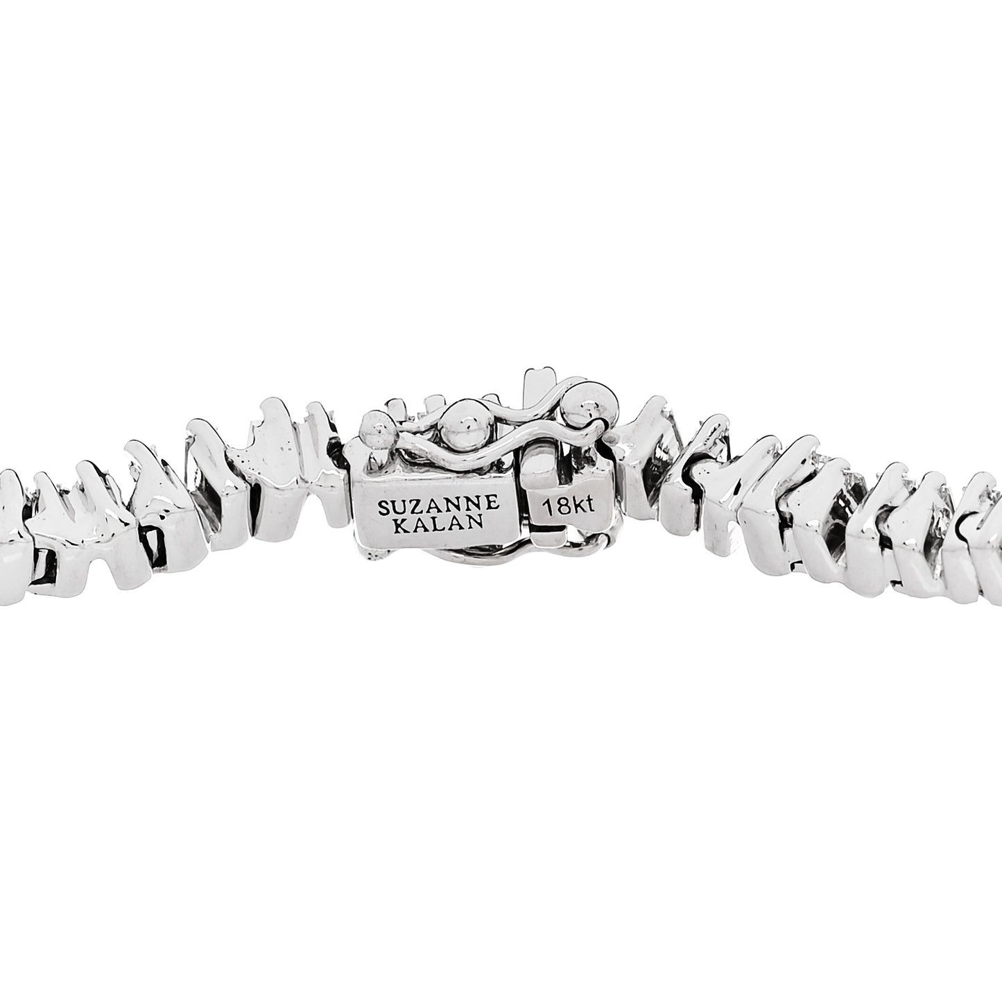 18K White Gold Diamond Fireworks Classic Mini Baguette Tennis Bracelet