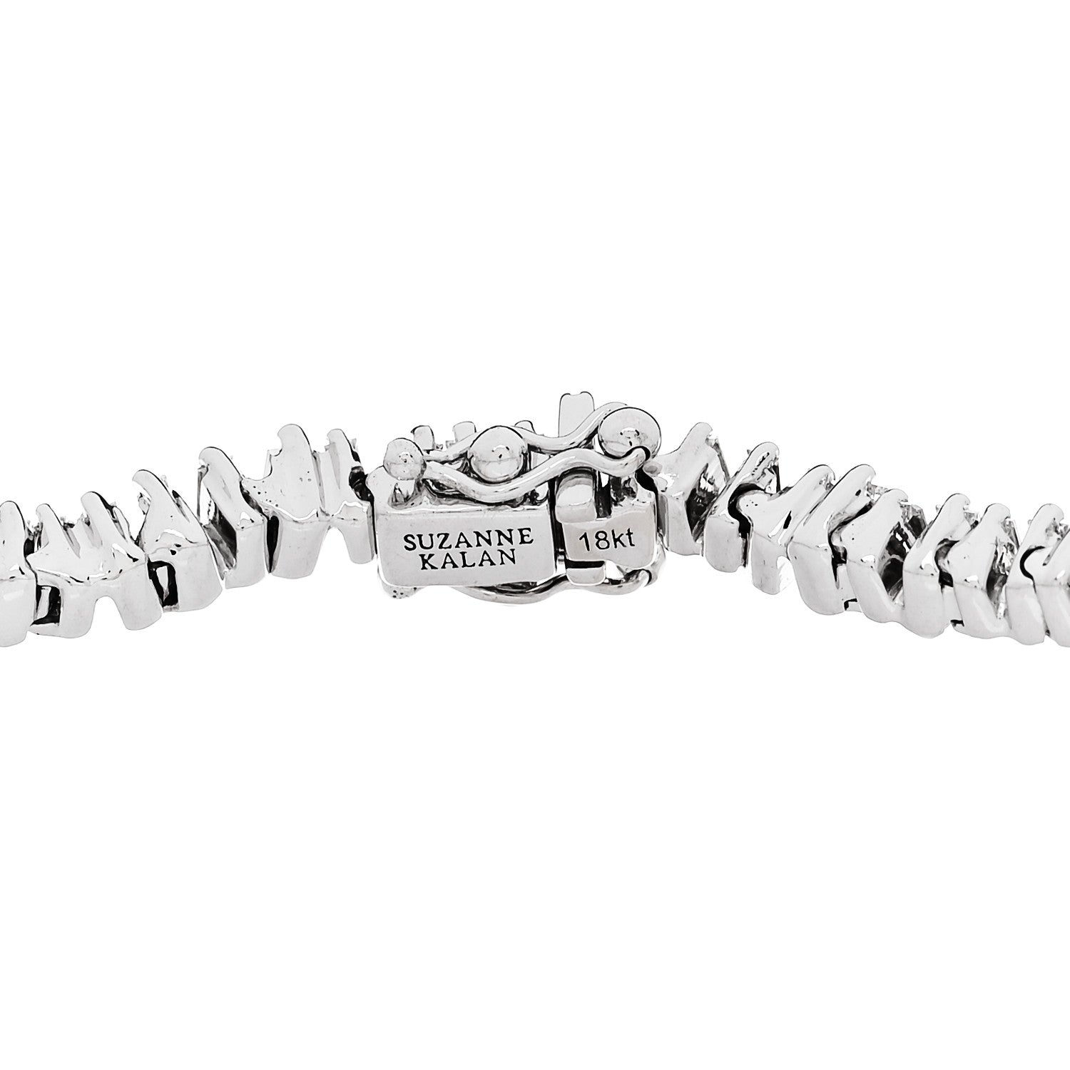 Suzanne Kalan 18K White Gold Diamond Fireworks Classic Mini Baguette Tennis Bracelet 3 of 3