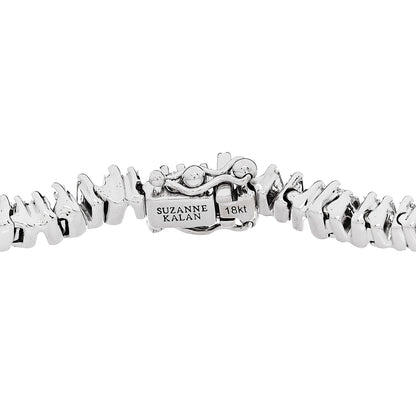 Suzanne Kalan 18K White Gold Diamond Fireworks Classic Mini Baguette Tennis Bracelet 3 of 3