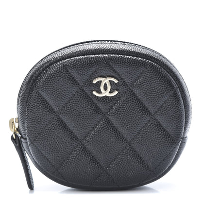 Chanel Caviar Quilted Zip Around Classic Coin Purse Black 1 of 8