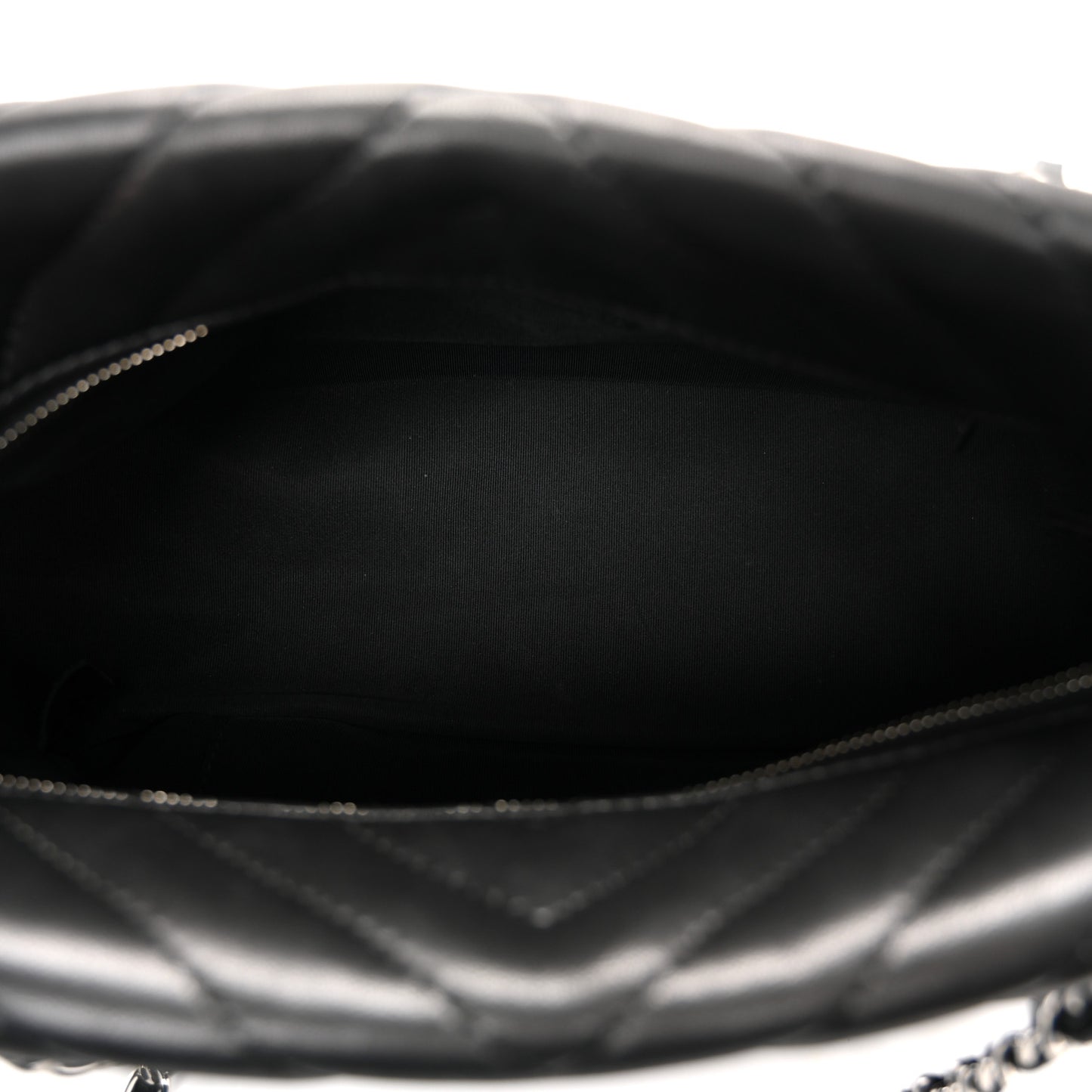 Lambskin Surpique Chevron Small Tote Black
