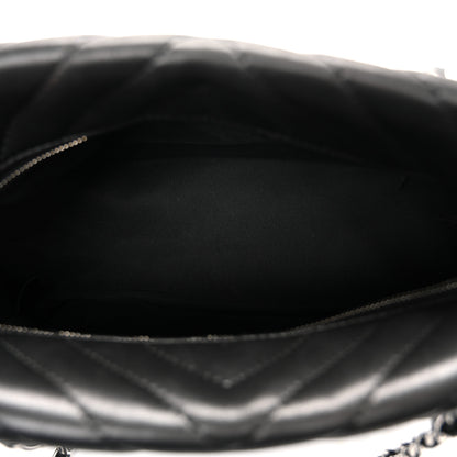Chanel Lambskin Surpique Chevron Small Tote Black 5 of 10