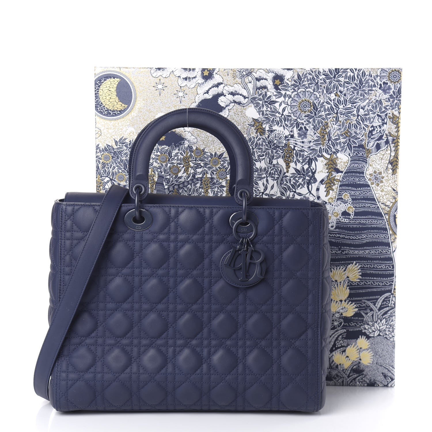 Christian Dior Ultra Matte Calfskin Cannage Large Lady Dior Blue 12 of 12
