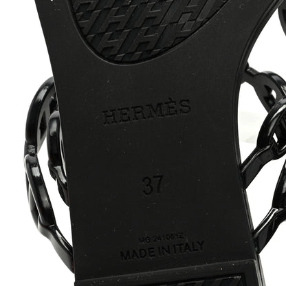 Hermes Rubber Chaine d'Ancre Island Sandals 37 Black 6 of 7