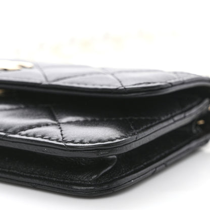 Chanel Calfskin Quilted Mini Maxi Pearls Wallet On Chain WOC Black 11 of 12