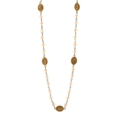 Chanel Pearl Medallion Long Necklace Gold 1 of 6