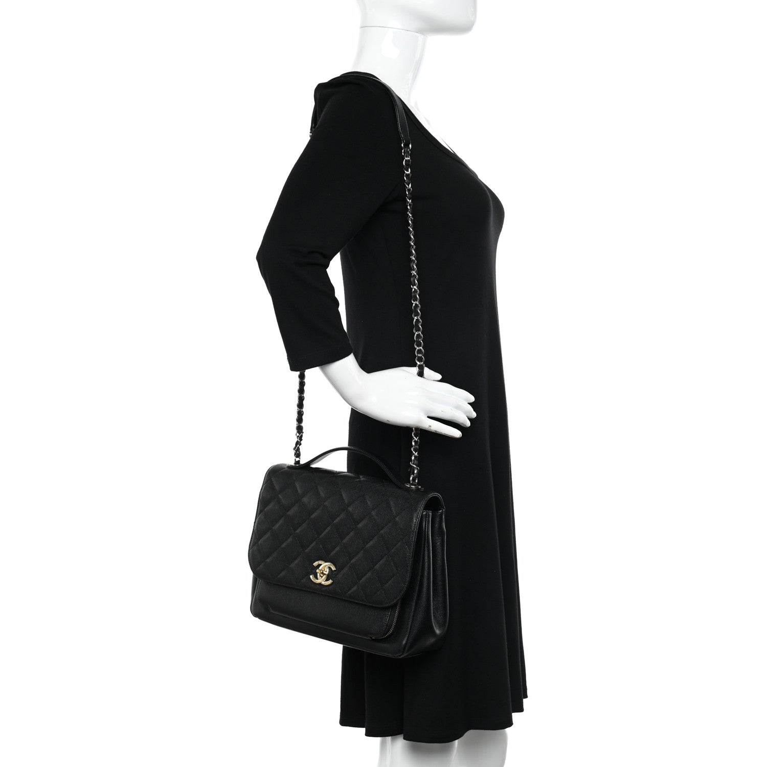 Chanel Caviar Quilted Large Business Affinity Flap Black 2 of 12