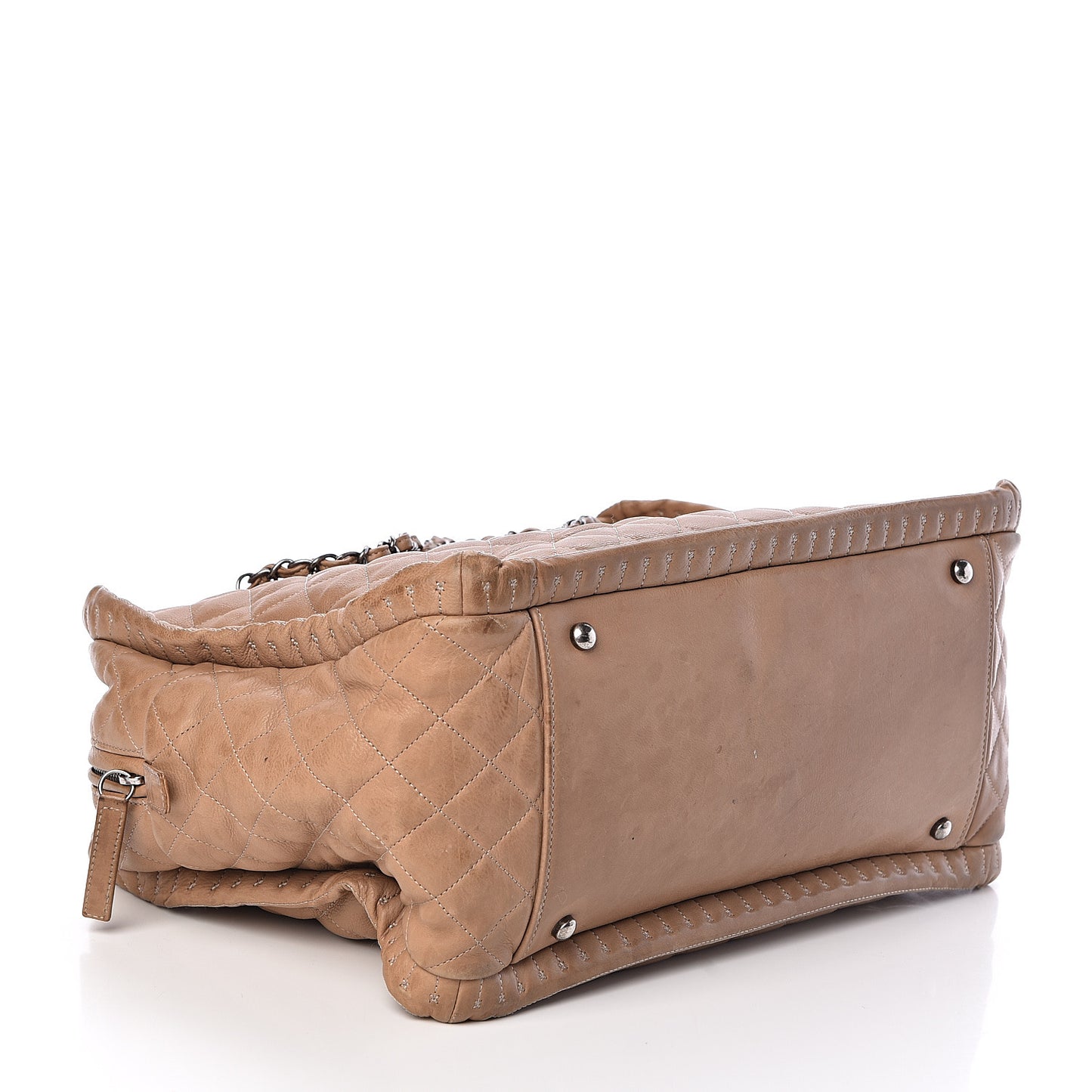 Calfskin Quilted Istanbul Shoulder Bag Beige