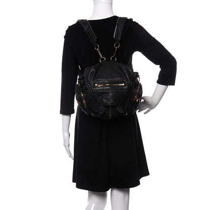 Alexander Wang Lambskin Mini Marti Backpack Washed Black Rose Gold Hardware 2 of 8