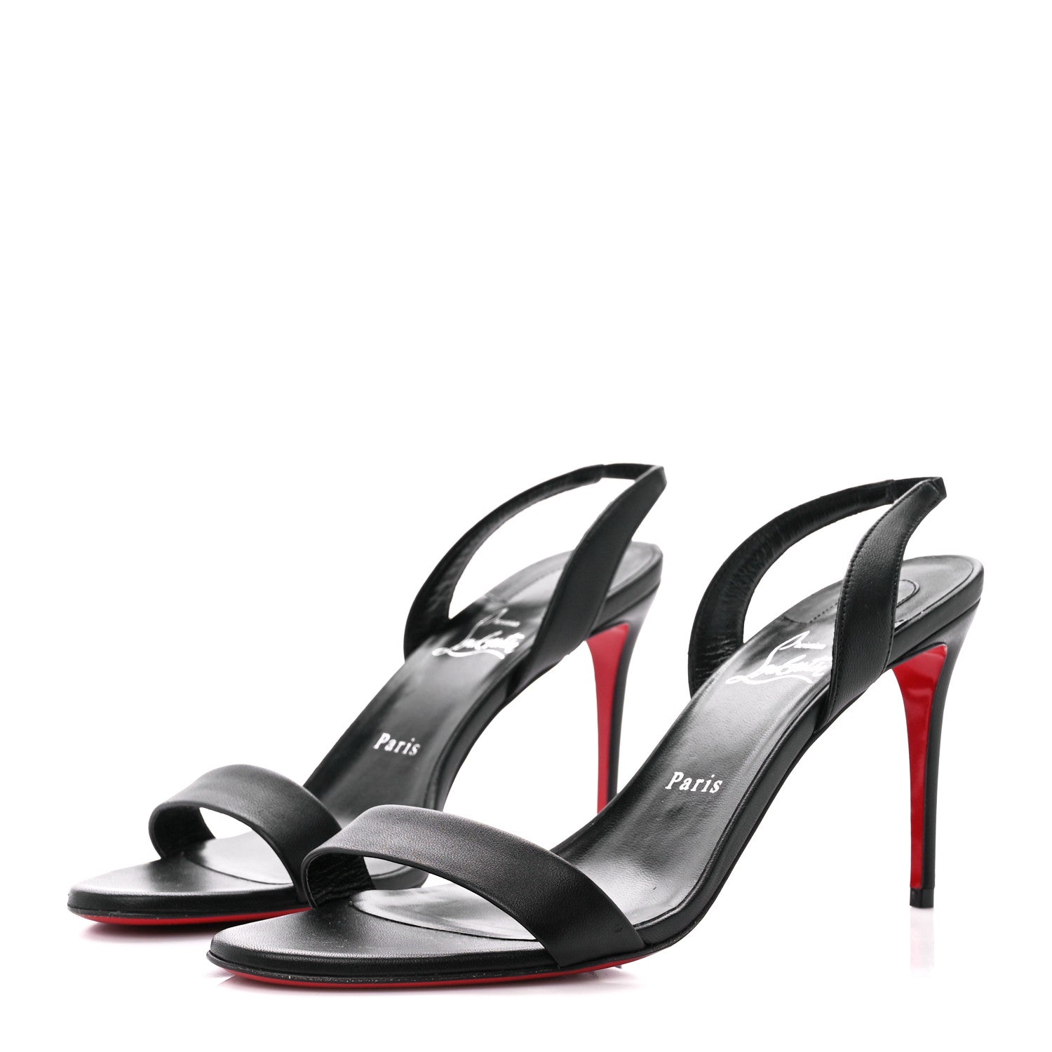 Christian Louboutin Calfskin O Marylin 85 Slingback Sandal Heels 41 Black 3 of 8