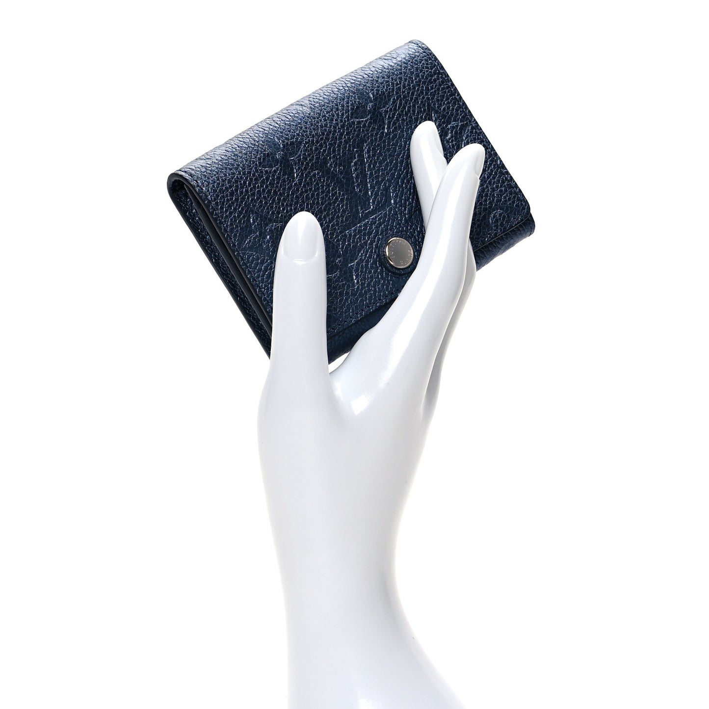 Metallic Monogram Business Card Holder Navy Nacre