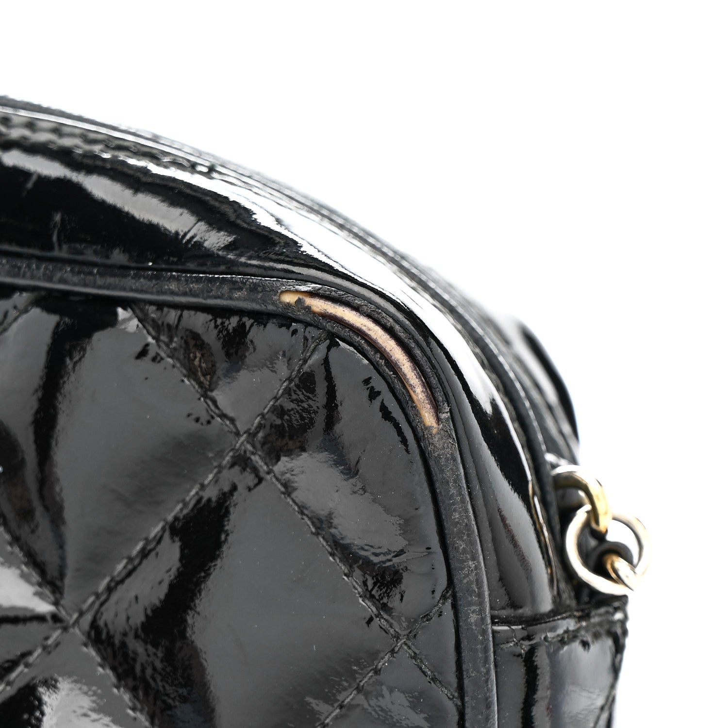 Chanel Patent Quilted Tassel Camera Case Black 13 of 13