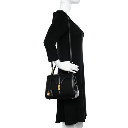 Celine Satinated Calfskin Small 16 Top Handle Bag Black 2 of 10