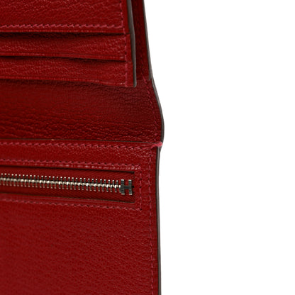 Hermes Chèvre Mysore Bi-Color Bearn Gusset Wallet Rose Lipstick Rouge Casaque 9 of 10