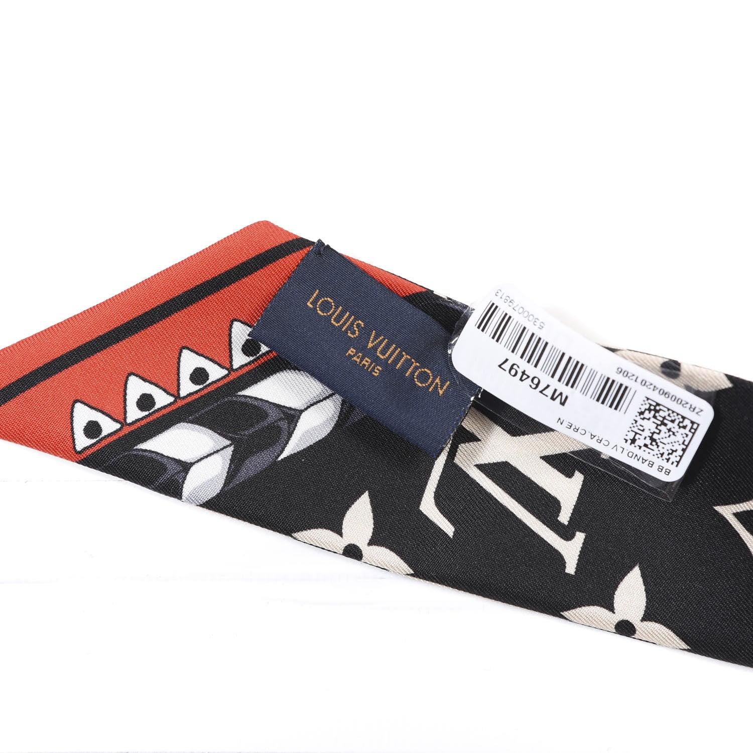 Louis Vuitton Silk Monogram LV Crafty Bi Color BB Bandeau Black Cream 2 of 3