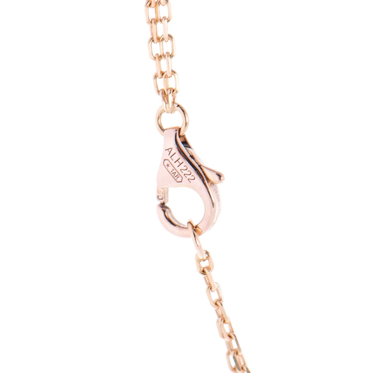 18K Pink Gold 2 Diamond LOVE Necklace