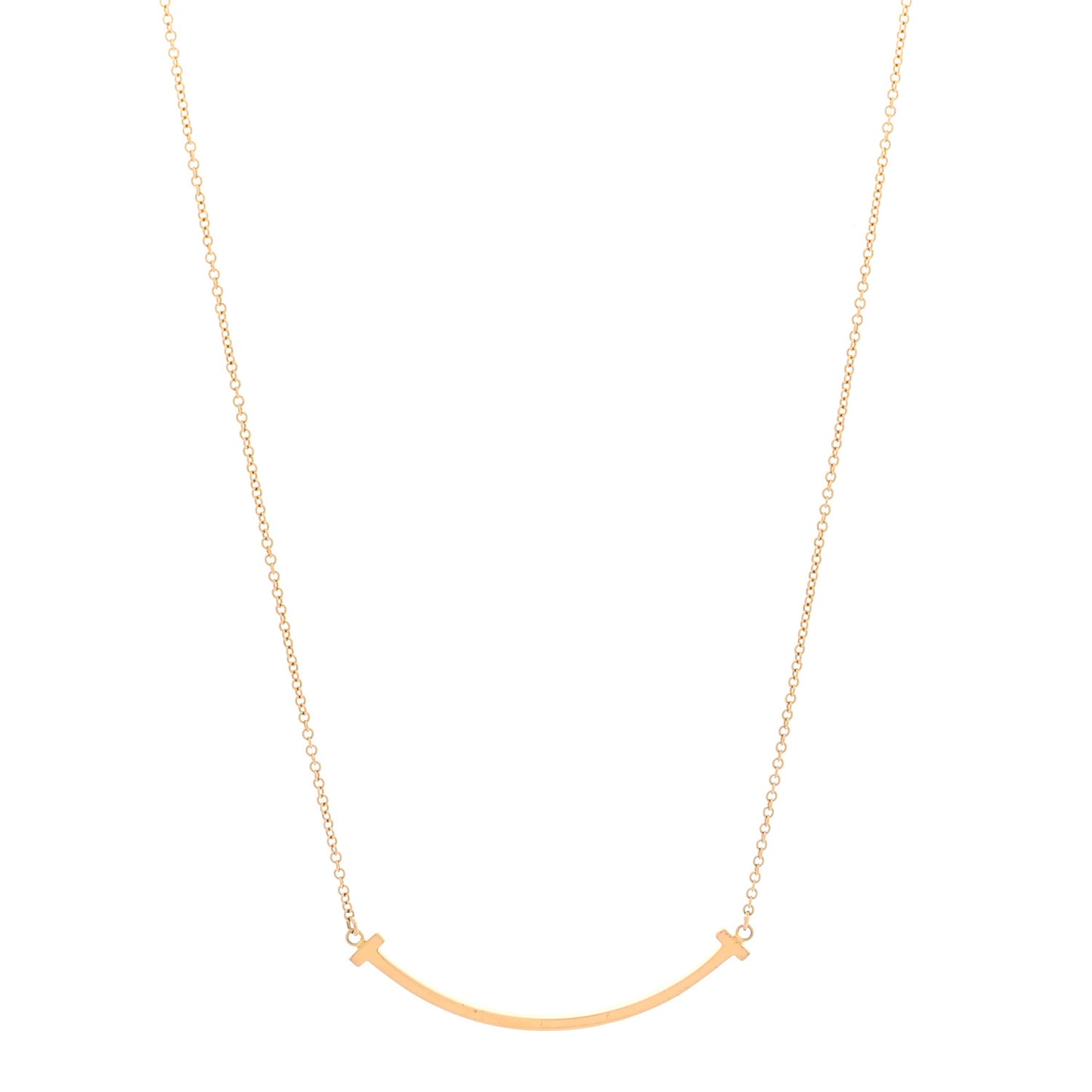 18K Rose Gold Small T Smile Pendant Necklace