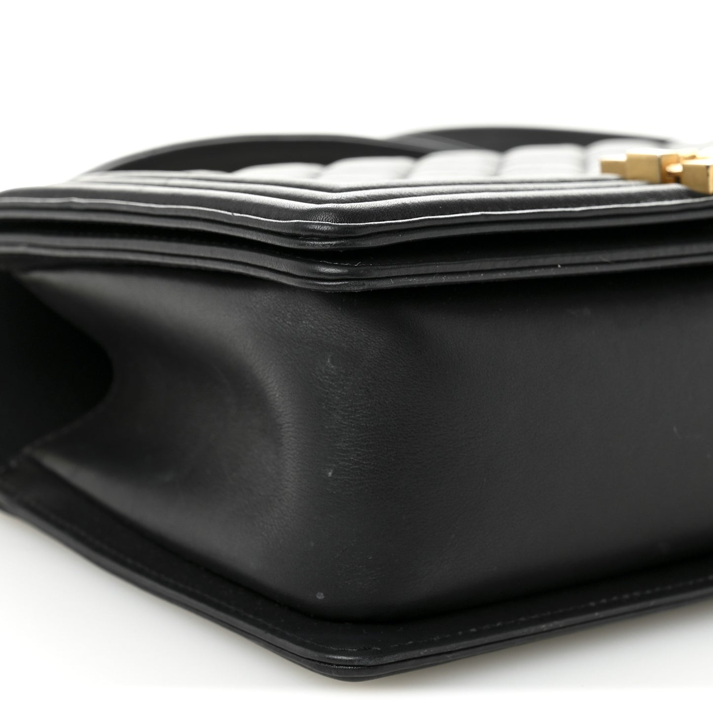 Calfskin Medium Boy Logo Top Handle Flap Black