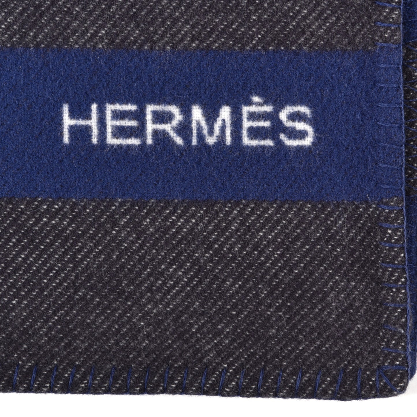 Cashmere Wool Brandebourgs Blanket Encre