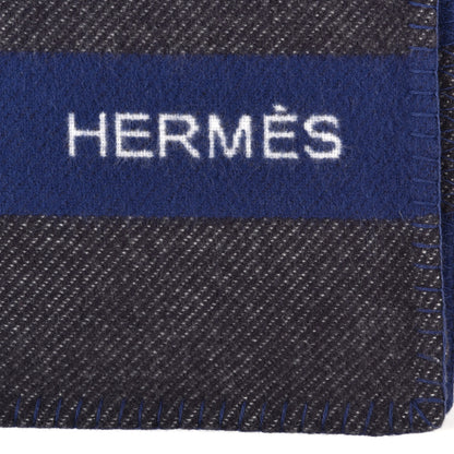 Hermes Cashmere Wool Brandebourgs Blanket Encre 3 of 4