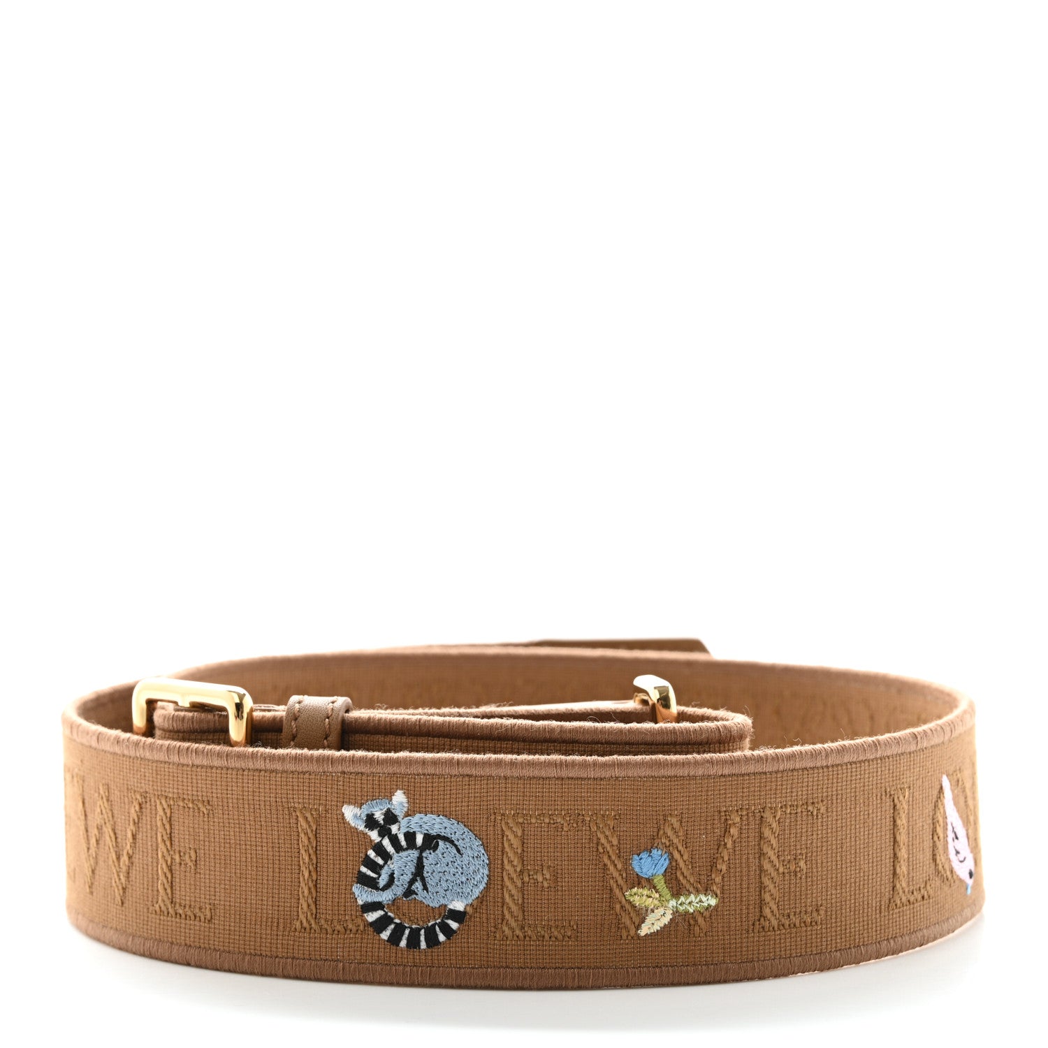 Loewe X SUNA FUJITA Jacquard Lemur Anagram Strap Oak 2 of 5