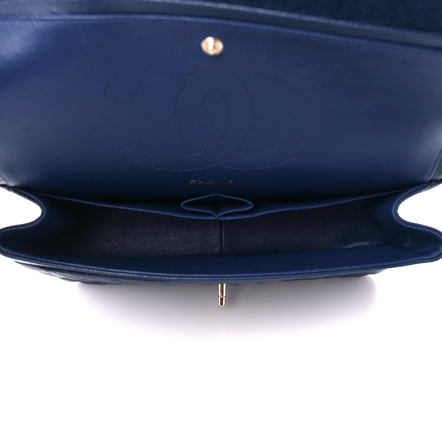 Caviar Quilted Jumbo Double Flap Navy