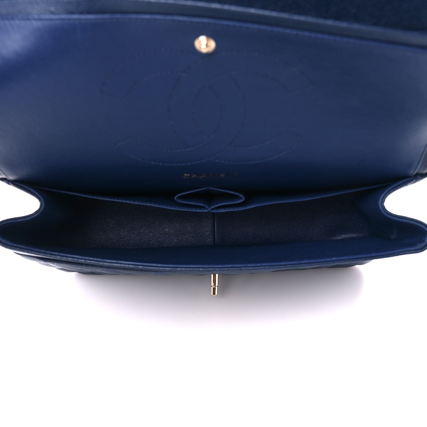 Chanel Caviar Quilted Jumbo Double Flap Navy 5 of 11