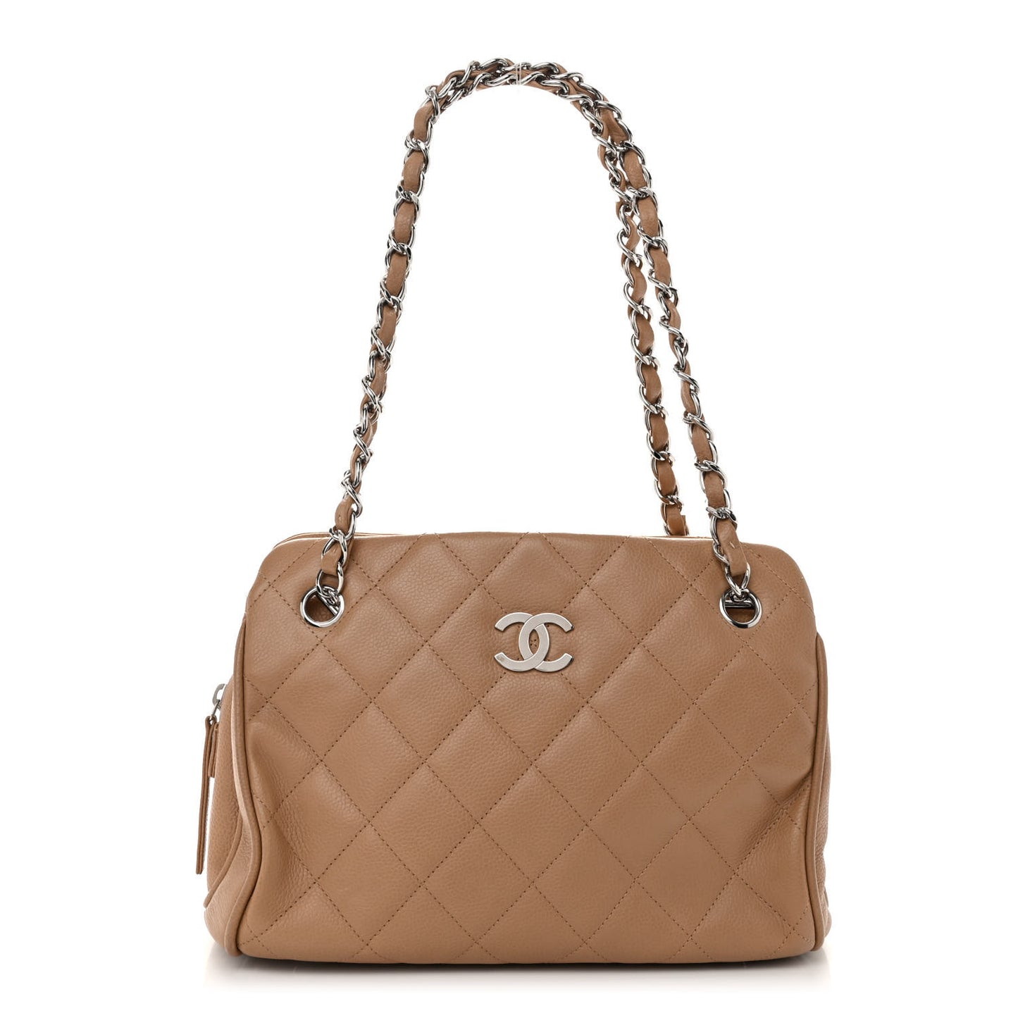 Caviar Quilted Tote Beige